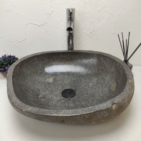 Накладная раковина из речного камня RS01202 (54*46*14) фото