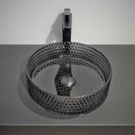 Накладная раковина из стекла Comforty GL03 00-00011841 36x36 черное стекло фото