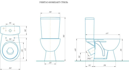 Унитаз-компакт напольный Rosa Стиль 462355 с сиденьем с микролифтом фото