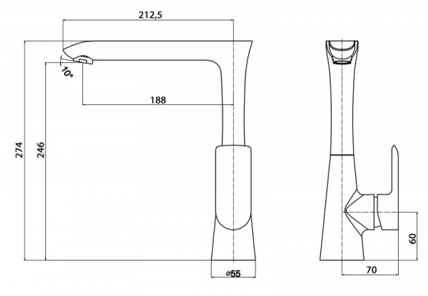 Смеситель для кухни Cezares Amalfa AMALFA-LLM1-01 фото
