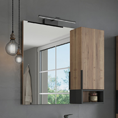 Зеркало-шкаф Comforty Штутгарт-90 дуб тёмно-коричневый фото