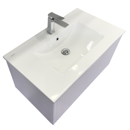 Тумба с раковиной Comfortу Муром-80П 00-00020158CF белая матовая фото