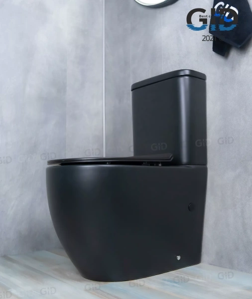Унитаз напольный с бачком Gid Tr2177BM черный матовый фото
