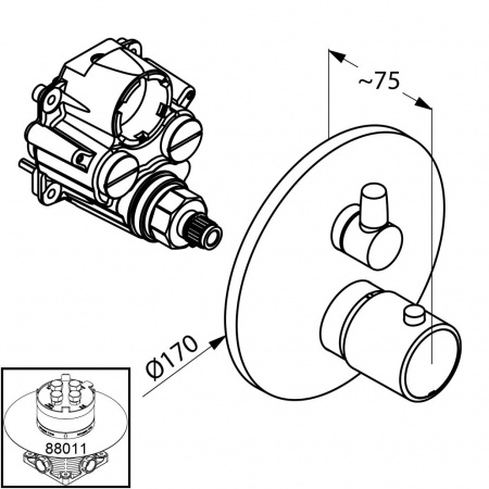 Термостат для ванны встраиваемый Kludi Zenta 388300545 фото