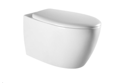 Унитаз подвесной безободковый Art&Max Imola AM217CHR/SC с сиденьем фото