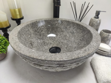 Накладная раковина из мрамора Bowl Marmo Grey Small BM-00037 фото