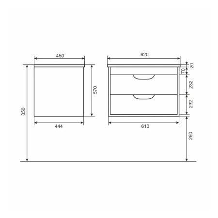 Тумба под раковину Uperwood Modul 65 2930205151 черная фото