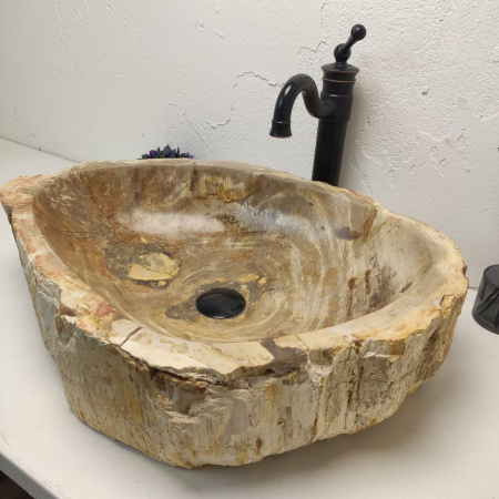 Накладная раковина из окаменелого дерева Fossil Basin OD-01230 (61*40*15) фото