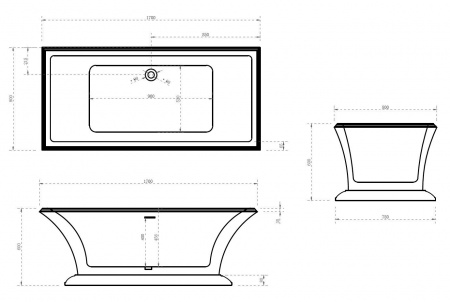 Ванна акриловая Abber AB9238 170x80 фото