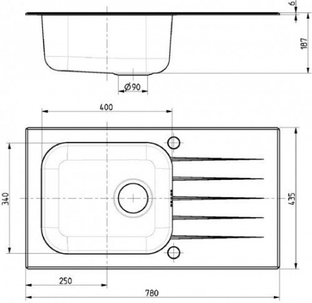 Мойка для кухни Alveus Vitro 20 черное стекло фото