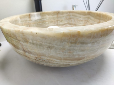 Накладная раковина из оникса Indo Bowl Green Medium BO-00013 фото