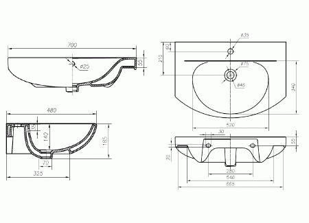 Раковина мебельная Ifo Frisk RS020700000 70 см фото