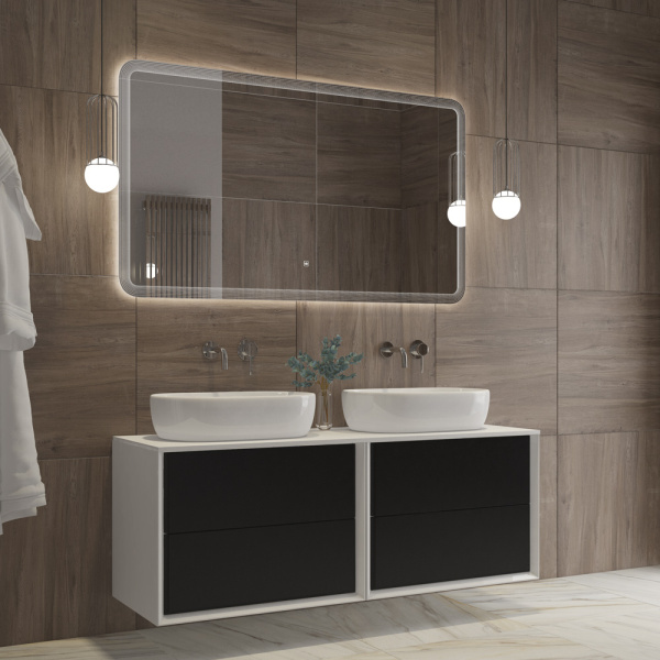 Зеркало с подсветкой и сенсорным выключателем Cezares Duet CZR-SPC-DUET-1400-800-LED-TCH 140x80 фото