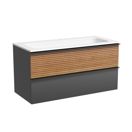 Тумба под раковину Sancos Delta DL100GR дуб красный/графит фото