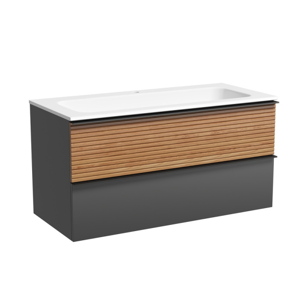 Тумба под раковину Sancos Delta DL100GR дуб красный/графит фото