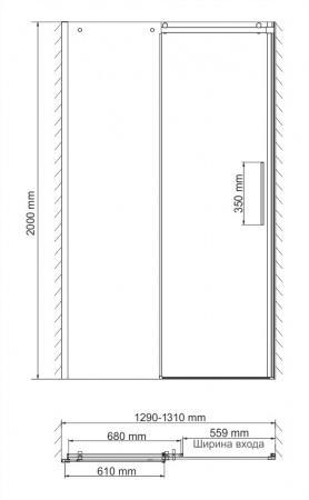 Душевая дверь WasserKRAFT Dinkel 58R30 130 см фото