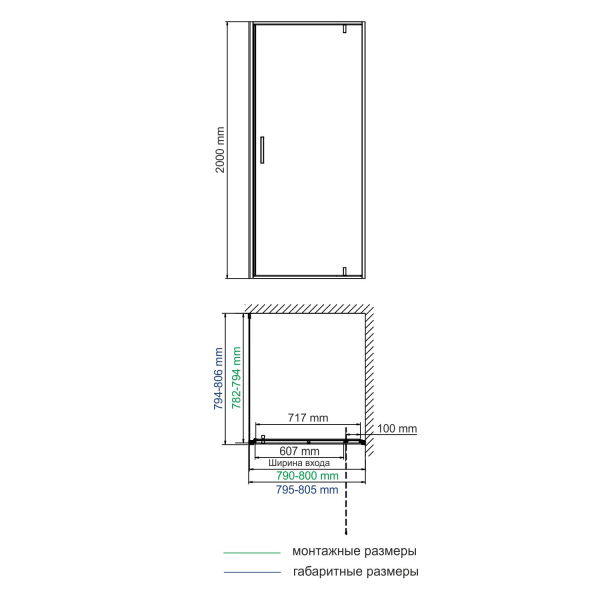 Душевой уголок WasserKRAFT Elbe 74P02 80x80 черный матовый фото