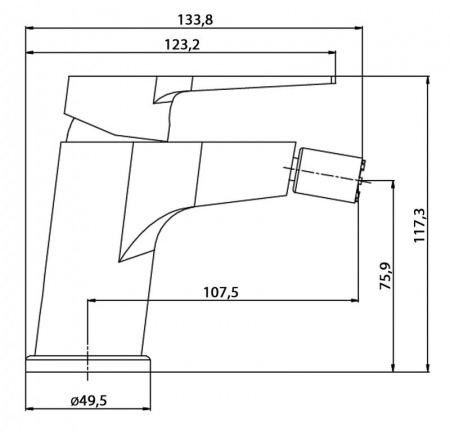 Смеситель для биде Cezares Lana LANA-BSM1-01-W0 фото