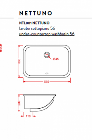 Раковина Artceram Nettuno NTL001 01 00 bi*0 фото