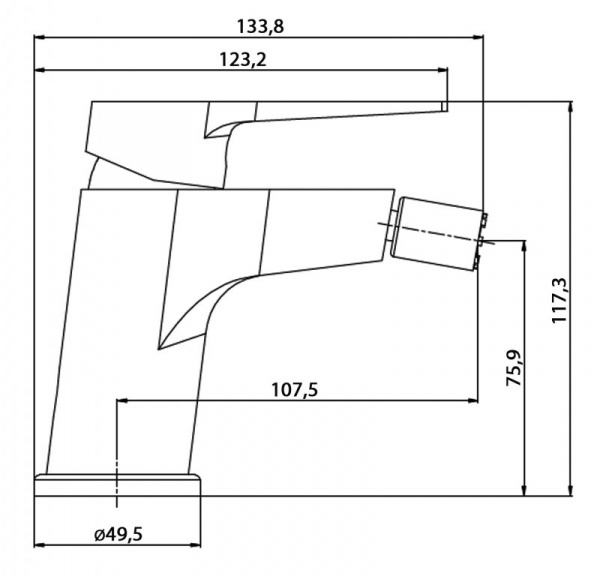 Смеситель для биде Cezares Lana LANA-BSM1-01-W0 фото