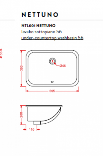 Раковина Artceram Nettuno NTL001 01 00 bi*0 фото