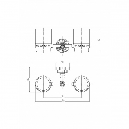 Два стакана для зубных щеток Milacio Villena MC.904.BBR черная бронза фото