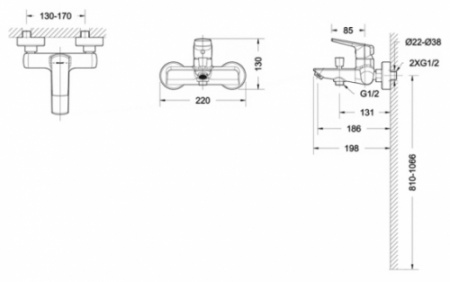 Смеситель для ванны с душем Bravat Real F6121179CP-01 фото