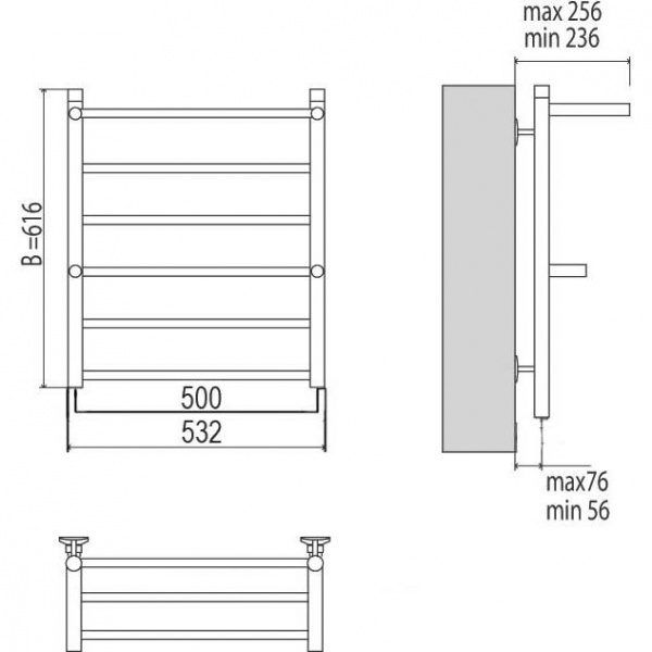 Полотенцесушитель электрический Terminus Анкона с полкой П6 4660059920405 500х616 фото
