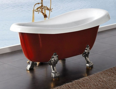 Акриловая ванна BelBagno BB04-ROS-CRM 170х80,5 на ножках фото