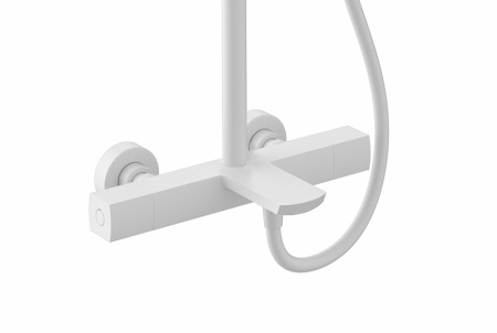 Душевая система с термостатом Kaiser Cube 01382-4 белая матовая фото