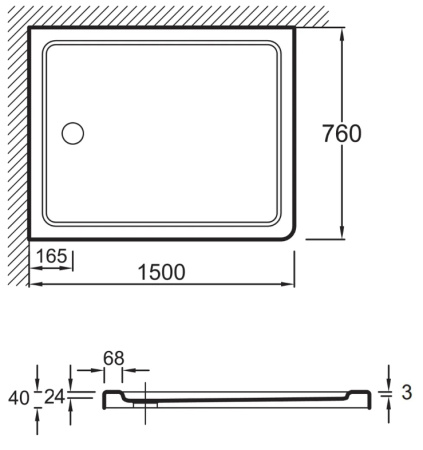 Душевой поддон Jacob Delafon Flight E62454-00 150х76 фото