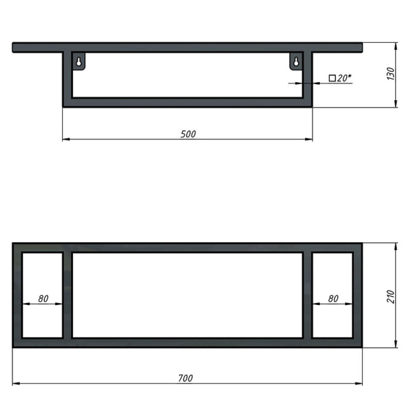 Консоль для раковины Grossman Метрис 50 105003 с правым и левым полотенцедержателем фото