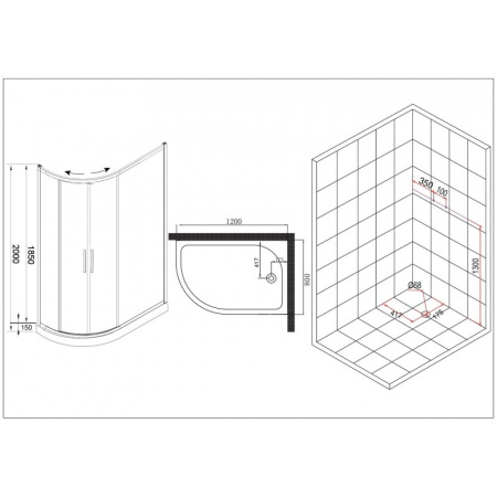 Душевой уголок Esbano ESUGD8027AR 120x80 R фото