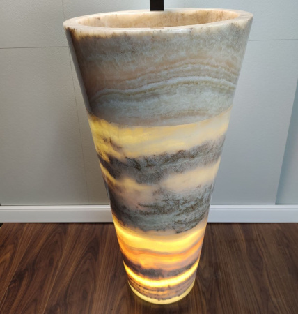 Раковина напольная из оникса Yellow ON-01346 (45*45*90) фото