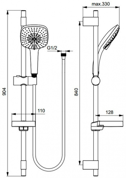 Душевой гарнитур Ideal Standard IdealRain Cube B0008AA фото