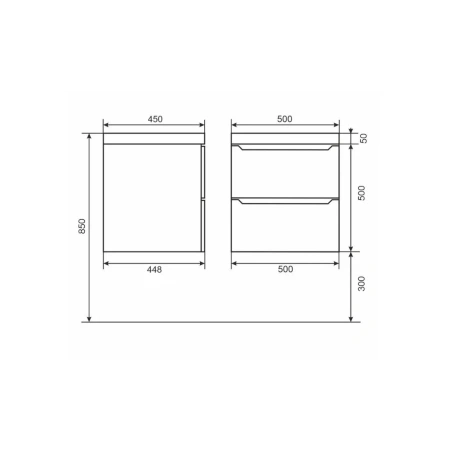 Тумба под раковину Uperwood Tanos 50 2191020001 черная матовая фото