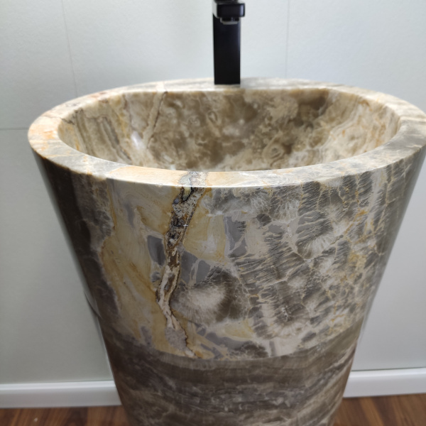 Раковина напольная из оникса Grey ON-01353 (45*45*90) фото