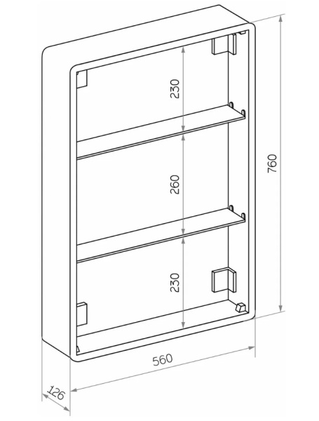 Зеркало-шкаф SINTESI CORSO 60 с LED-подсветкой 600х800 SIN-SPEC-CORSO-60 фото