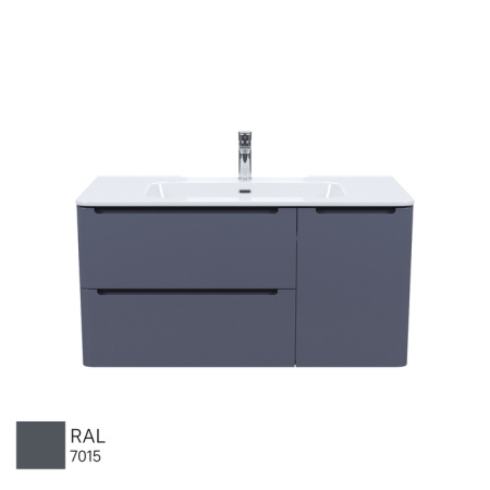 Тумба с раковиной Iddis Edifice EDI10D0i95K 100 см, темно-серая фото