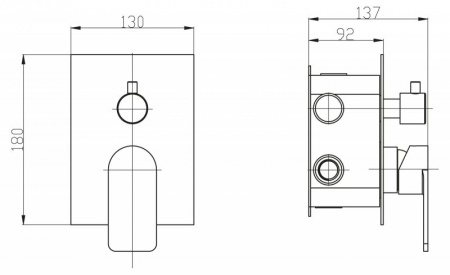 Смеситель для ванны и душа BelBagno Nova NOV-SDMC-IN фото