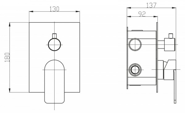 Смеситель для ванны и душа BelBagno Nova NOV-SDMC-IN фото
