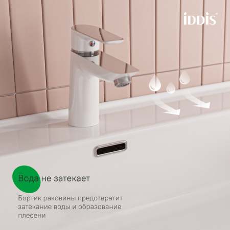 Тумба с раковиной Iddis Cloud X CLX80W0i95K 80 см, белый глянец фото