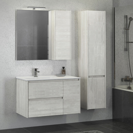 Шкаф-пенал Comforty Бремен-35 дуб белый фото