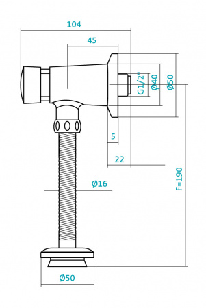 Смывной кран для писсуара нажимной Santek Гала 1.WH30.2.089 фото