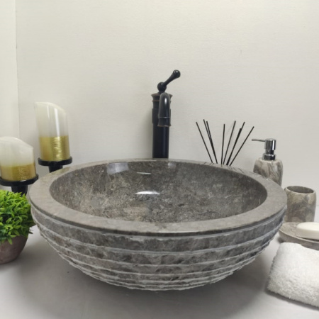 Раковина из мрамора Indo Bowl Marmo Grey Medium BM-00034 фото