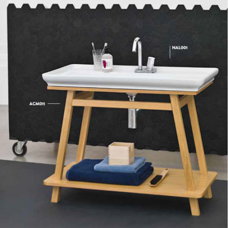 Деревянная консоль с раковиной Artceram Trapezio ACM011 rovere фото