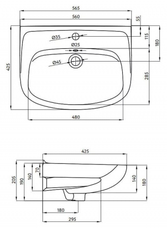 Подвесная раковина Della Otti DE211056100 фото
