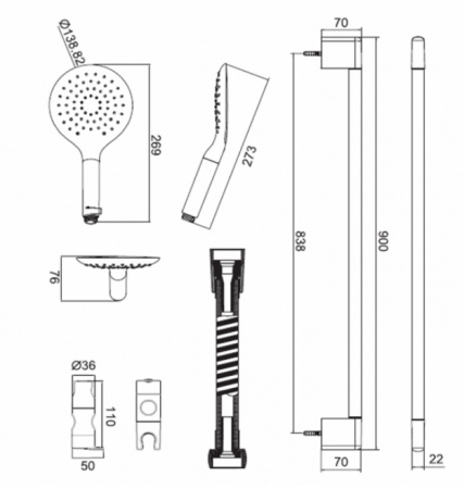 Душевая лейка Bravat Snow P70144CP-RUS фото