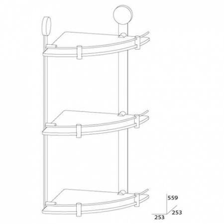 Полка стеклянная угловая тройная Artwelle Harmonia HAR 041 24 см фото