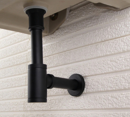 Сифон для раковины CeramaLux С-058 черный матовый фото